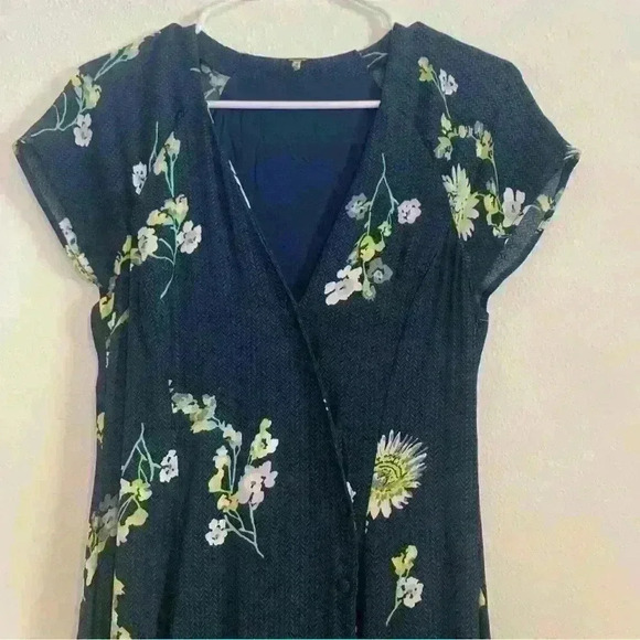 FREE PEOPLE Blue Lost in You Floral High Low Midi Dress XS - Picture 15 of 16